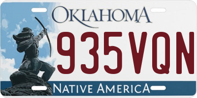 OK license plate 935VQN