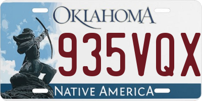 OK license plate 935VQX