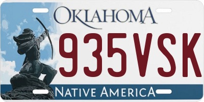 OK license plate 935VSK