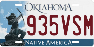 OK license plate 935VSM