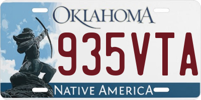 OK license plate 935VTA