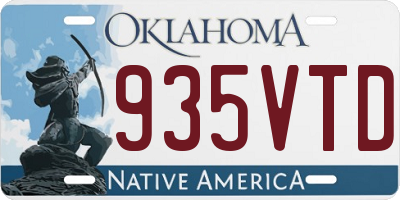 OK license plate 935VTD