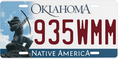 OK license plate 935WMM