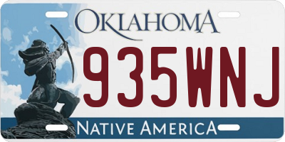 OK license plate 935WNJ