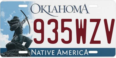 OK license plate 935WZV