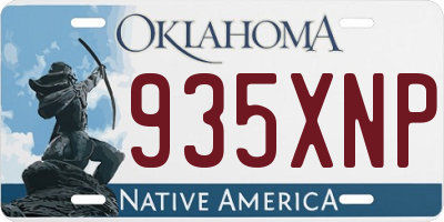 OK license plate 935XNP