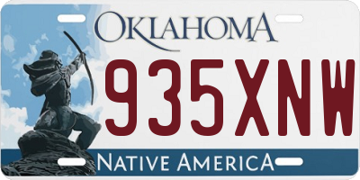 OK license plate 935XNW