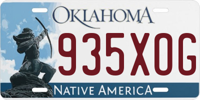 OK license plate 935XOG