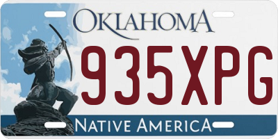OK license plate 935XPG
