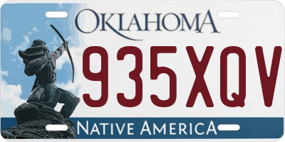 OK license plate 935XQV