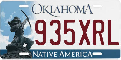 OK license plate 935XRL