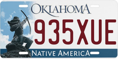 OK license plate 935XUE