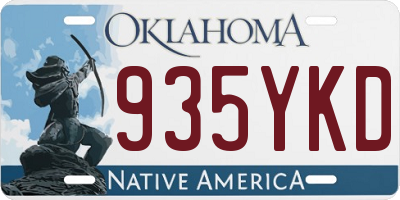 OK license plate 935YKD