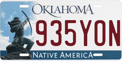 OK license plate 935YON