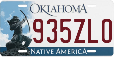 OK license plate 935ZLO