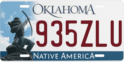 OK license plate 935ZLU
