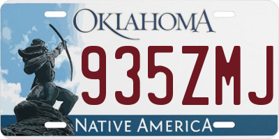 OK license plate 935ZMJ