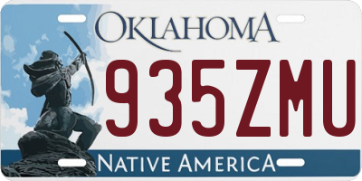 OK license plate 935ZMU