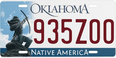 OK license plate 935ZOO