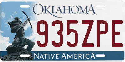 OK license plate 935ZPE