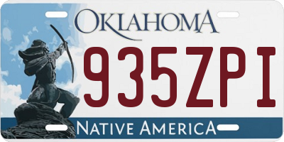 OK license plate 935ZPI