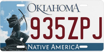 OK license plate 935ZPJ
