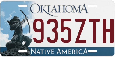 OK license plate 935ZTH