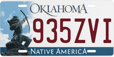 OK license plate 935ZVI