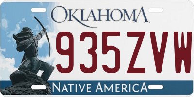 OK license plate 935ZVW