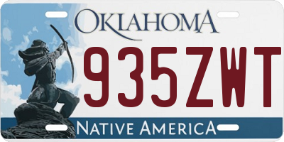 OK license plate 935ZWT