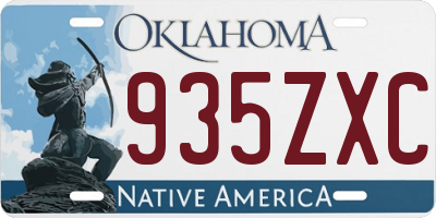 OK license plate 935ZXC