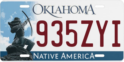 OK license plate 935ZYI