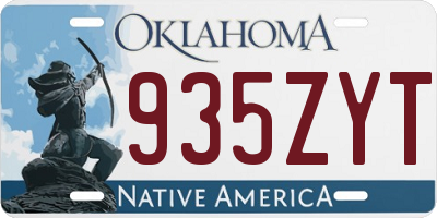 OK license plate 935ZYT