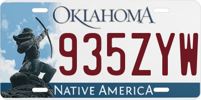 OK license plate 935ZYW