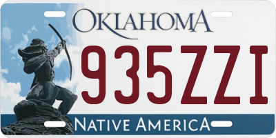 OK license plate 935ZZI