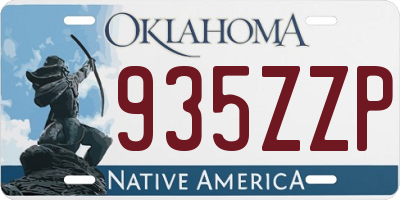 OK license plate 935ZZP