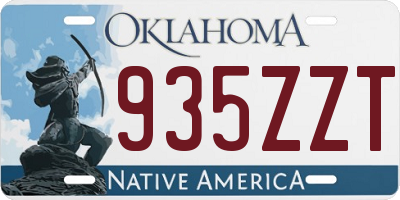 OK license plate 935ZZT