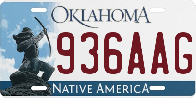 OK license plate 936AAG