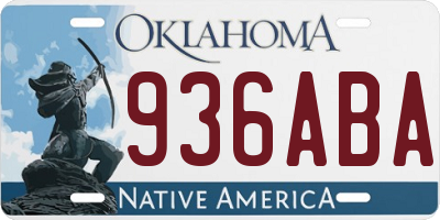 OK license plate 936ABA