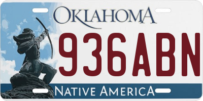OK license plate 936ABN