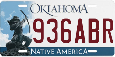OK license plate 936ABR