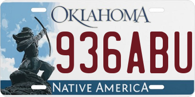 OK license plate 936ABU