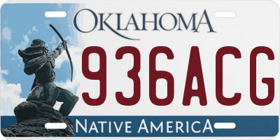 OK license plate 936ACG