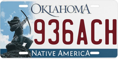 OK license plate 936ACH