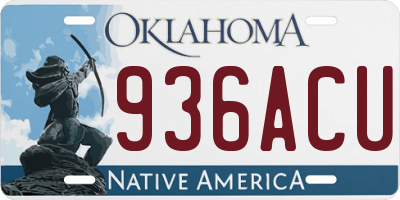 OK license plate 936ACU