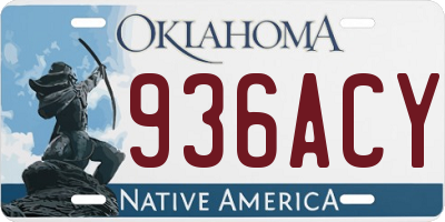 OK license plate 936ACY