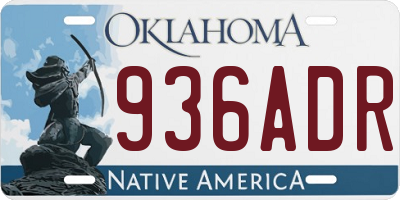 OK license plate 936ADR