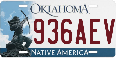 OK license plate 936AEV