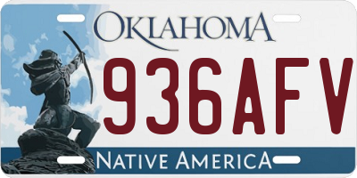 OK license plate 936AFV