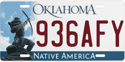 OK license plate 936AFY